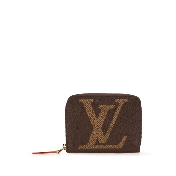 Louis Vuitton Monogram Giant Zippy Coin Purse Case M67690 Brown PVC Leather Wome